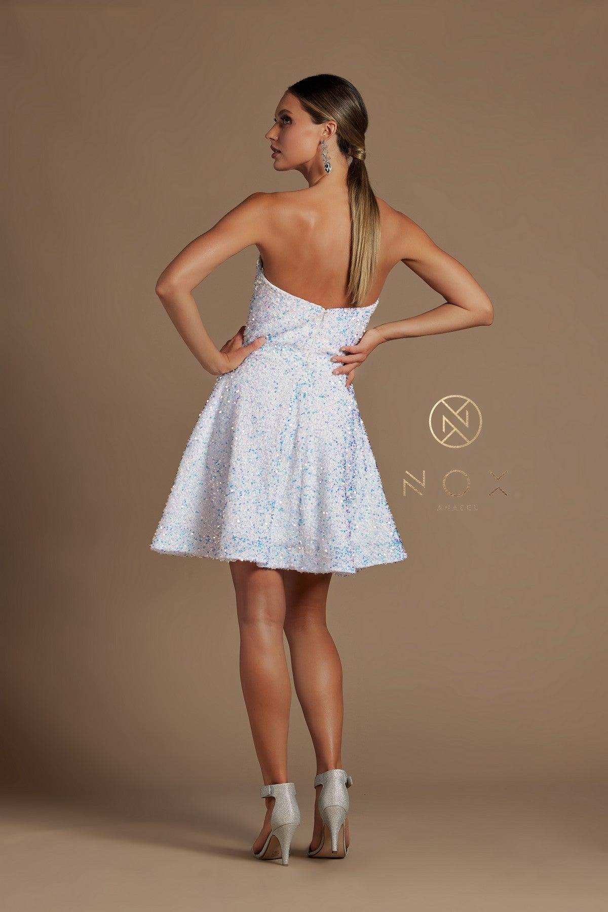 Strapless Sequins Short Homecoming Dress Sale - The Dress Outlet