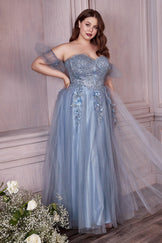 Blush Cinderella Divine CD0191 Strapless Shimmering Long A Line Prom ...
