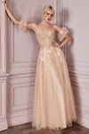 Strapless Shimmering Long A Line Prom Dress - The Dress Outlet