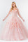 Strapless with Mesh Cape Quinceanera Dress - The Dress Outlet