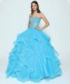 Sweet 16 Long Ball Gown Beaded Quinceanera Dress - The Dress Outlet