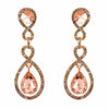 Tear Drop Shaped Clear Diamante Dangle Earrings - The Dress Outlet