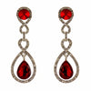 Tear Drop Shaped Clear Diamante Dangle Earrings - The Dress Outlet