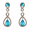 Tear Drop Shaped Clear Diamante Dangle Earrings - The Dress Outlet