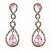 Tear Drop Shaped Clear Diamante Dangle Earrings - The Dress Outlet