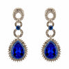 Teardrop Shaped Rhinestone Clear Diamante Earrings - The Dress Outlet