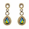 Teardrop Shaped Rhinestone Clear Diamante Earrings - The Dress Outlet