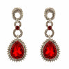 Teardrop Shaped Rhinestone Clear Diamante Earrings - The Dress Outlet