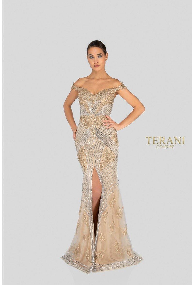 Terani Couture Fitted Long Prom Dress 1912GL9572 - The Dress Outlet