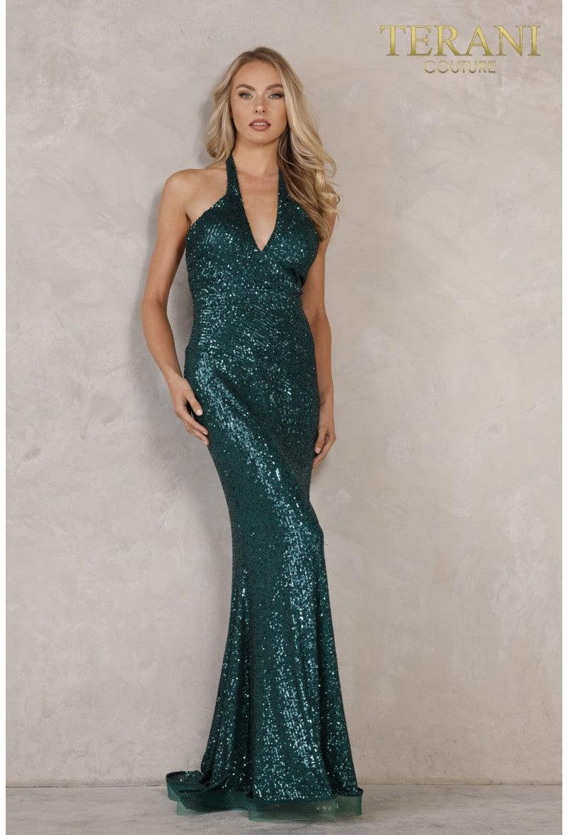 Terani Couture Halter Long Sexy Prom Dress 2215P0018 - The Dress Outlet