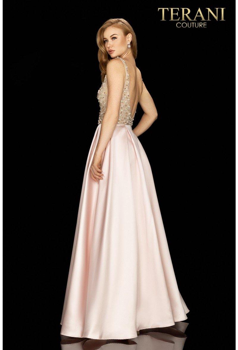 Terani Couture Illusion Beaded Prom Long Dress 2011P1094 - The Dress Outlet