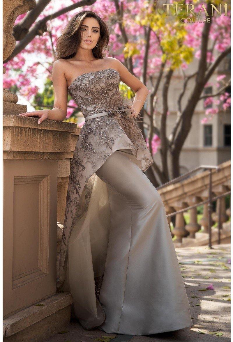 Terani Couture Long Evening Strapless Gown 2021E2865 - The Dress Outlet