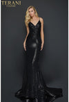 Terani Couture  Long Metallic Fitted Prom Dress 2011P1032 - The Dress Outlet