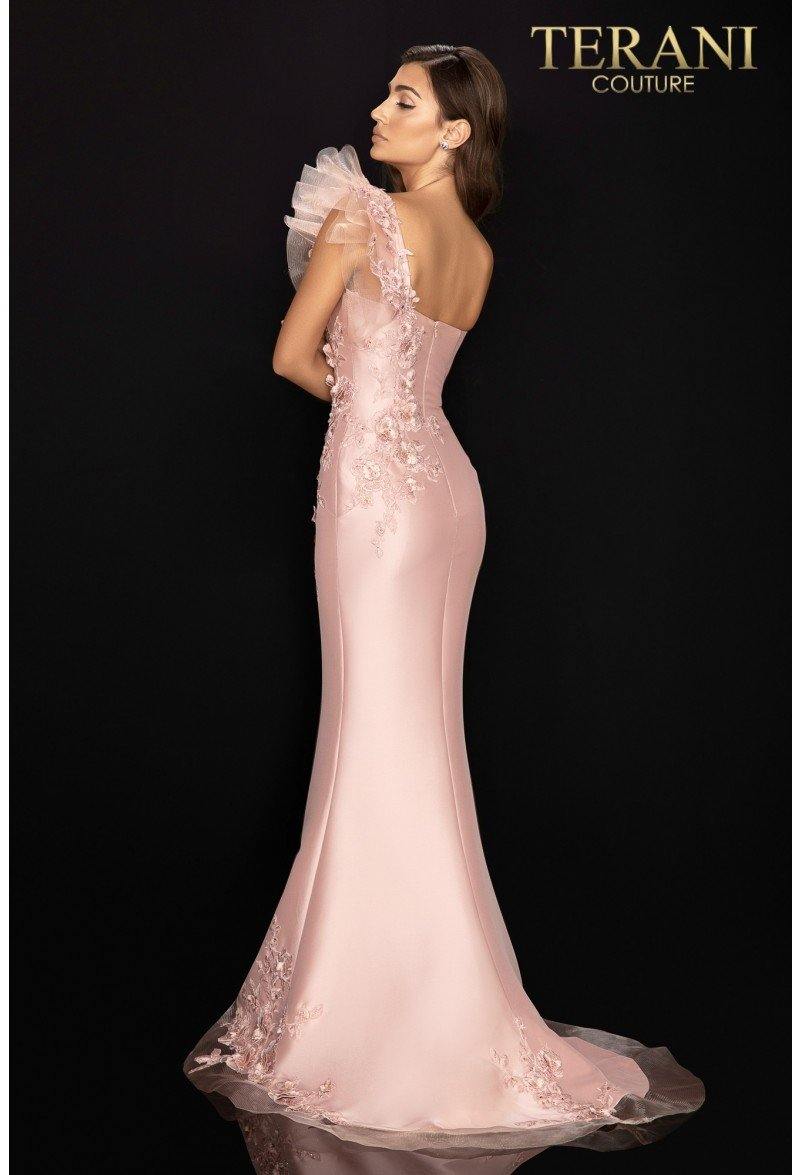 Terani Couture Stretch Mikado One Shoulder Evening Gown 2011E2094 - The Dress Outlet