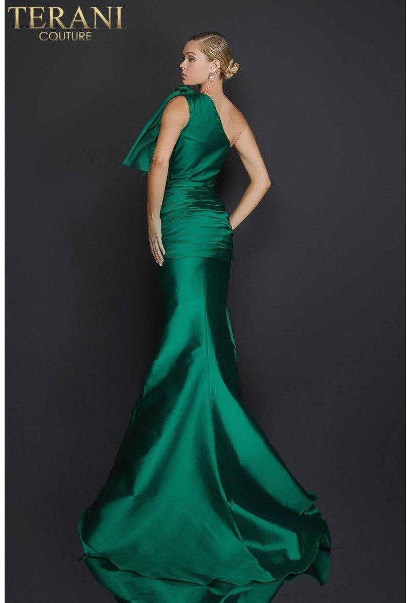 Terani Couture Draped One Shoulder Mermaid Evening Dress 2011E2044 - The Dress Outlet