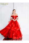 Terani Couture Off The Shoulder Long Gown 1811P5838 - The Dress Outlet