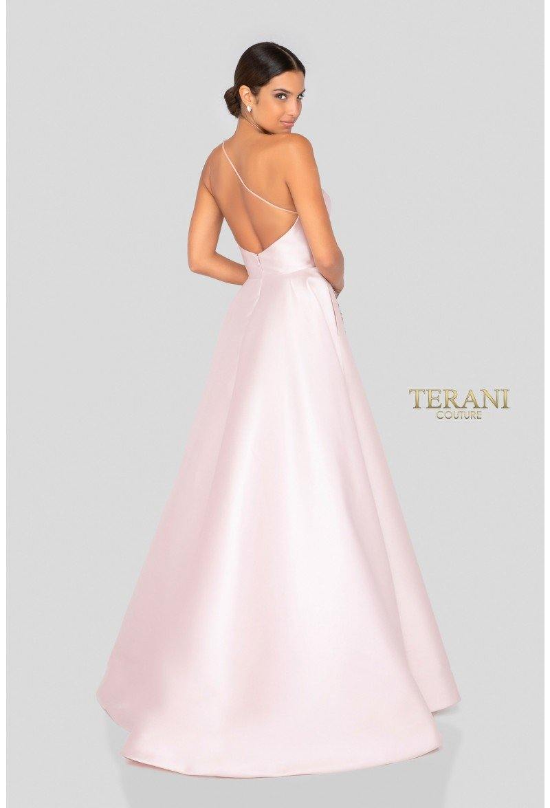 Terani Couture One Shoulder Mikado Long Ball Gown 1912E9202 - The Dress Outlet