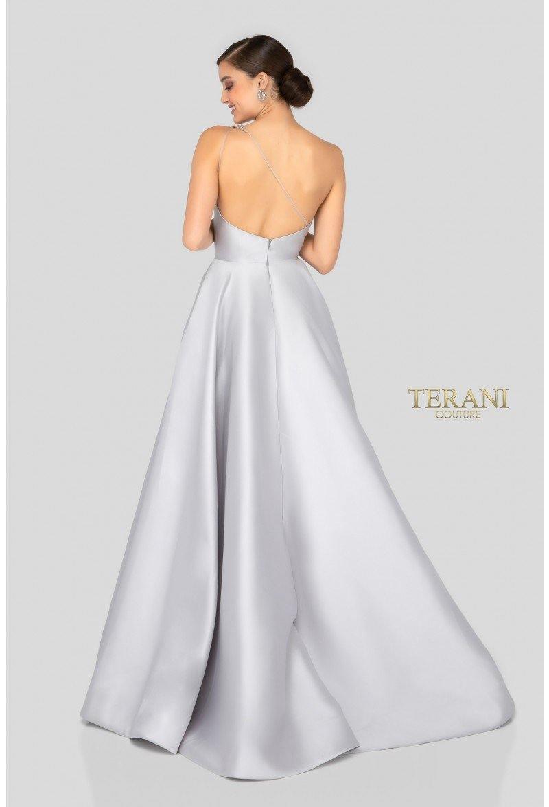 Terani Couture One Shoulder Mikado Long Ball Gown 1912E9202 - The Dress Outlet