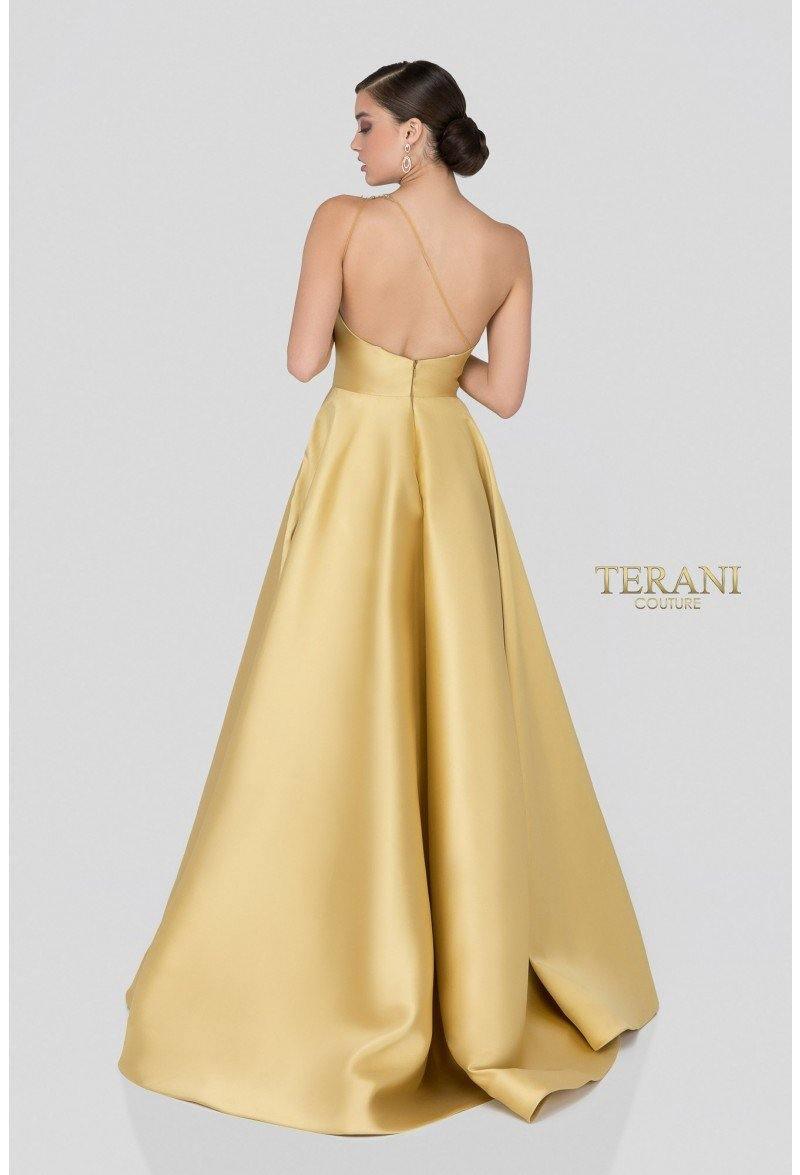 Terani Couture One Shoulder Mikado Long Ball Gown 1912E9202 - The Dress Outlet