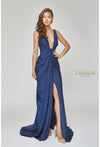 Terani Couture Sexy-Side Draped Grecian Long Gown 1921E0121 - The Dress Outlet