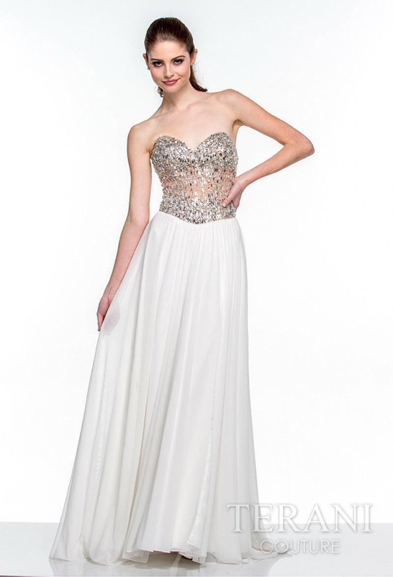 Terani Couture Strapless Long Prom Dress 151P0036A - The Dress Outlet