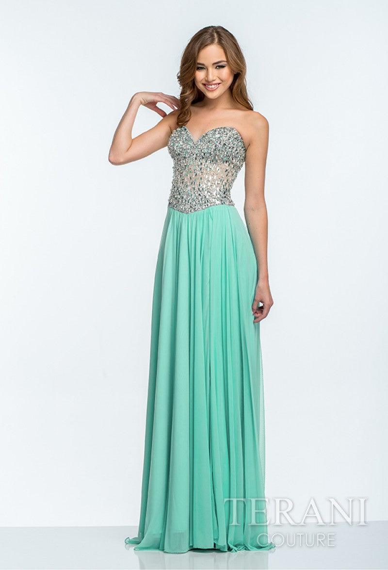 Terani Couture Strapless Long Prom Dress 151P0036A - The Dress Outlet