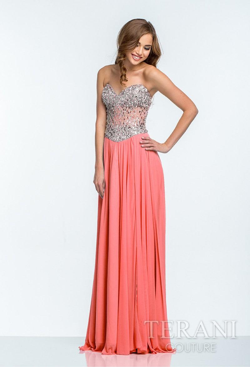 Terani Couture Strapless Long Prom Dress 151P0036A - The Dress Outlet