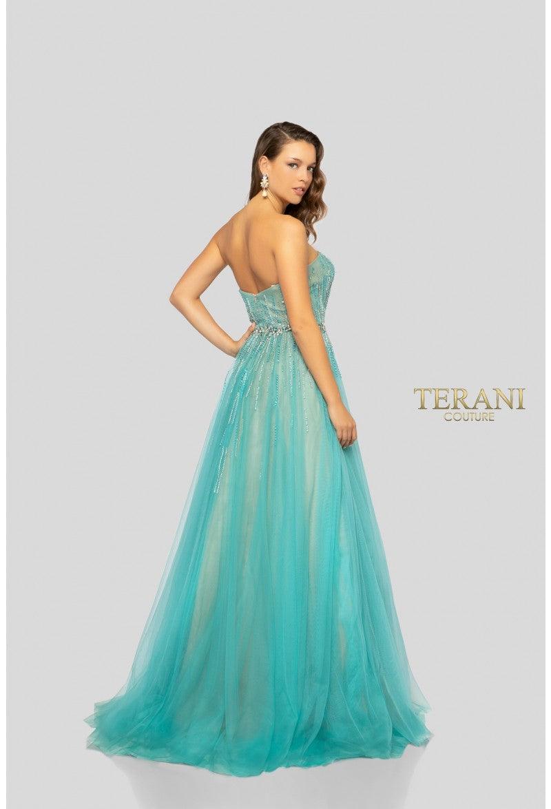 Terani Couture Strapless Long Prom Dress 1912P8557 - The Dress Outlet