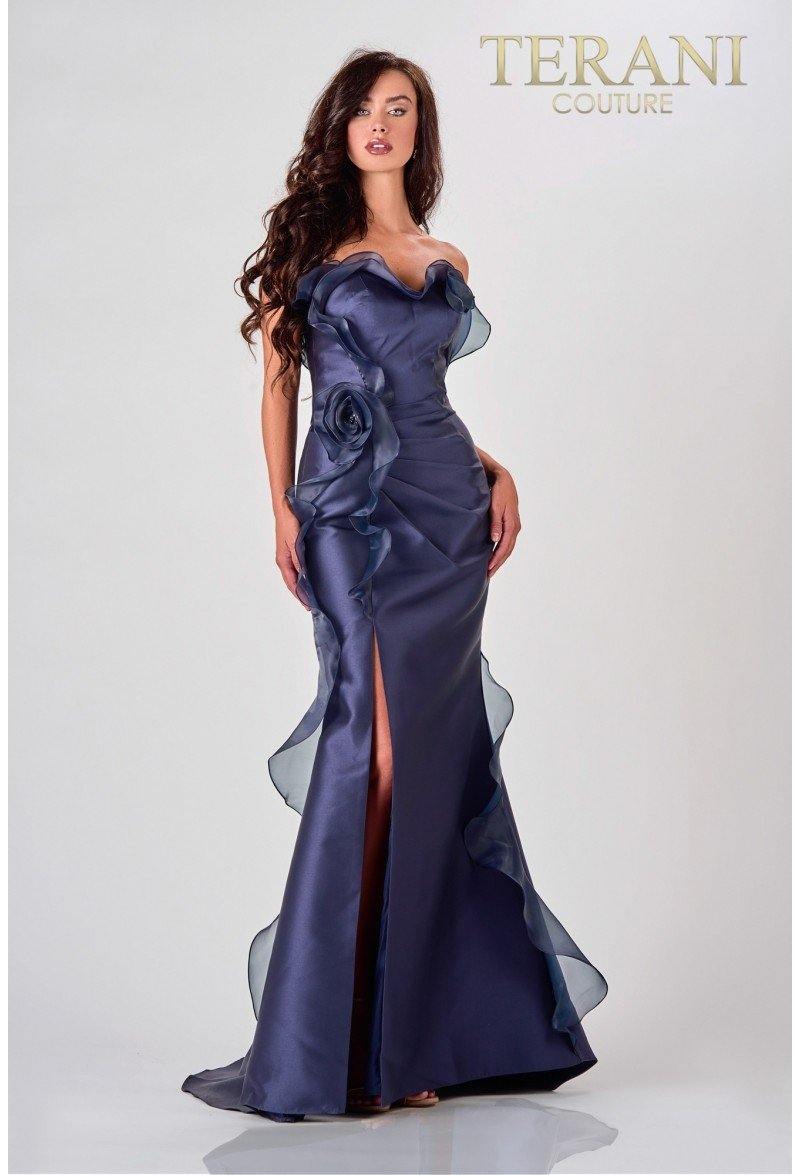 Terani Couture Elegant Evening Dress With Frills 2111E4743 - The Dress Outlet