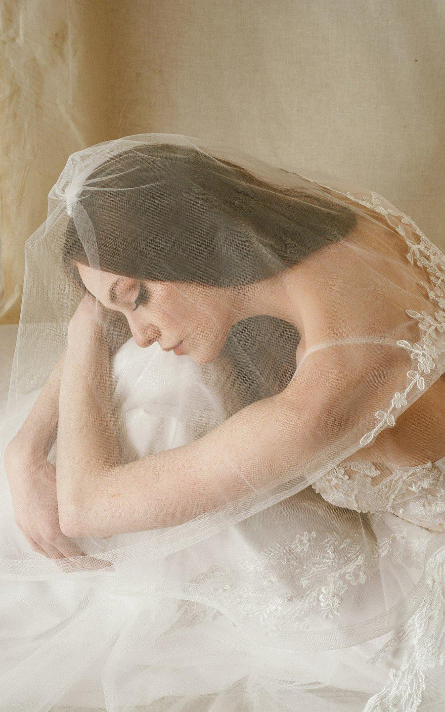 Two Layer Wedding Standard Length Embroidery Veil - The Dress Outlet