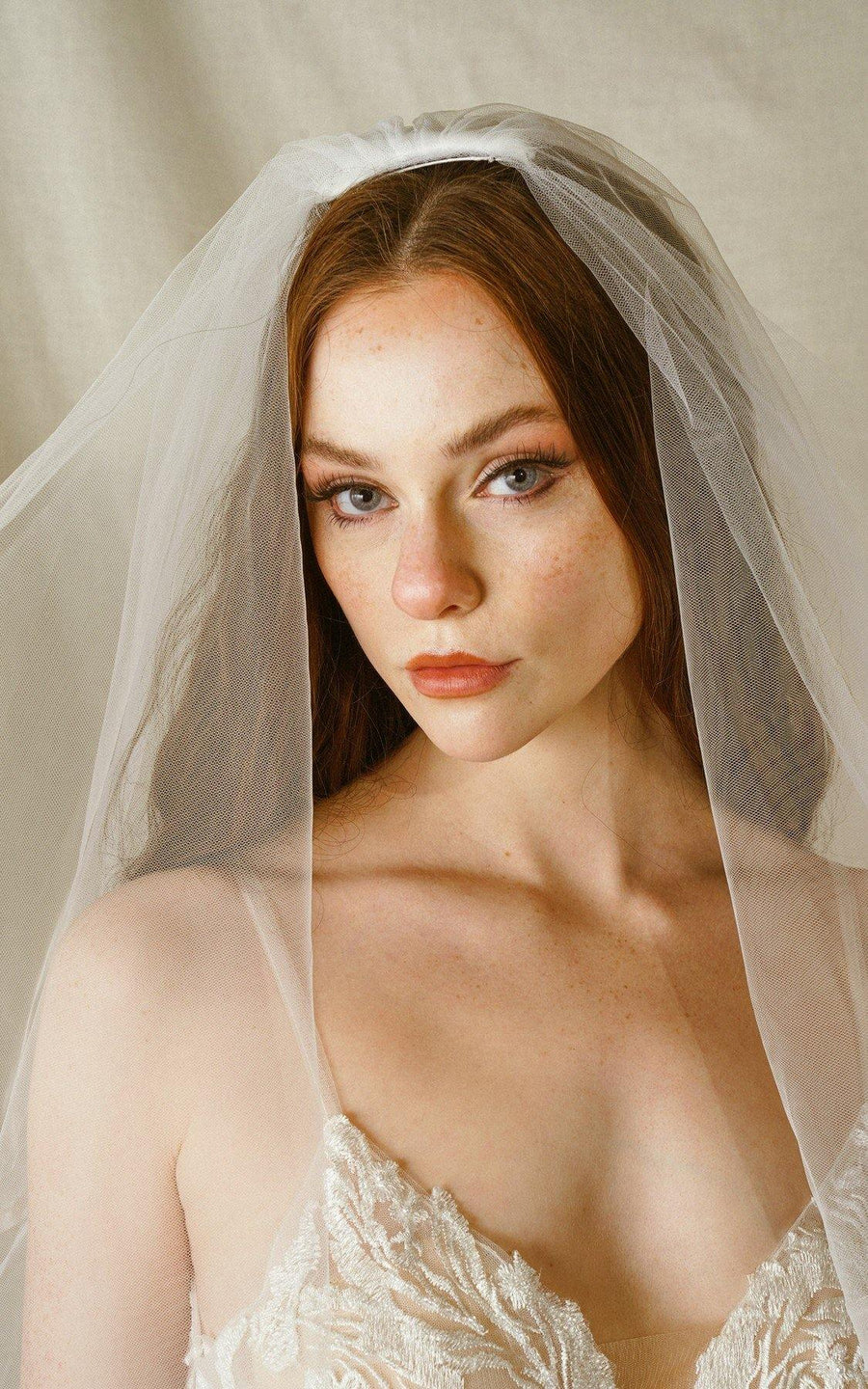 Two Layer Wedding Standard Length Embroidery Veil - The Dress Outlet