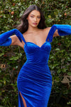 Velvet Long Formal Dress - The Dress Outlet