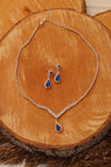 Wedding Clear Diamante Teardrop Bridal Necklace Set - The Dress Outlet