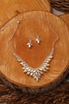 Wedding Cubic Zirconia Bridal Rhinestone Necklace Set - The Dress Outlet