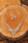 Wedding Cubic Zirconia Bridal Rhinestone Necklace Set - The Dress Outlet