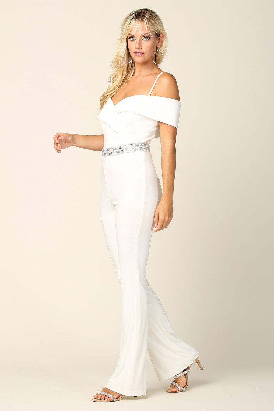 Wedding Off Shoulder Bridal Jumpsuit Sale - The Dress Outlet