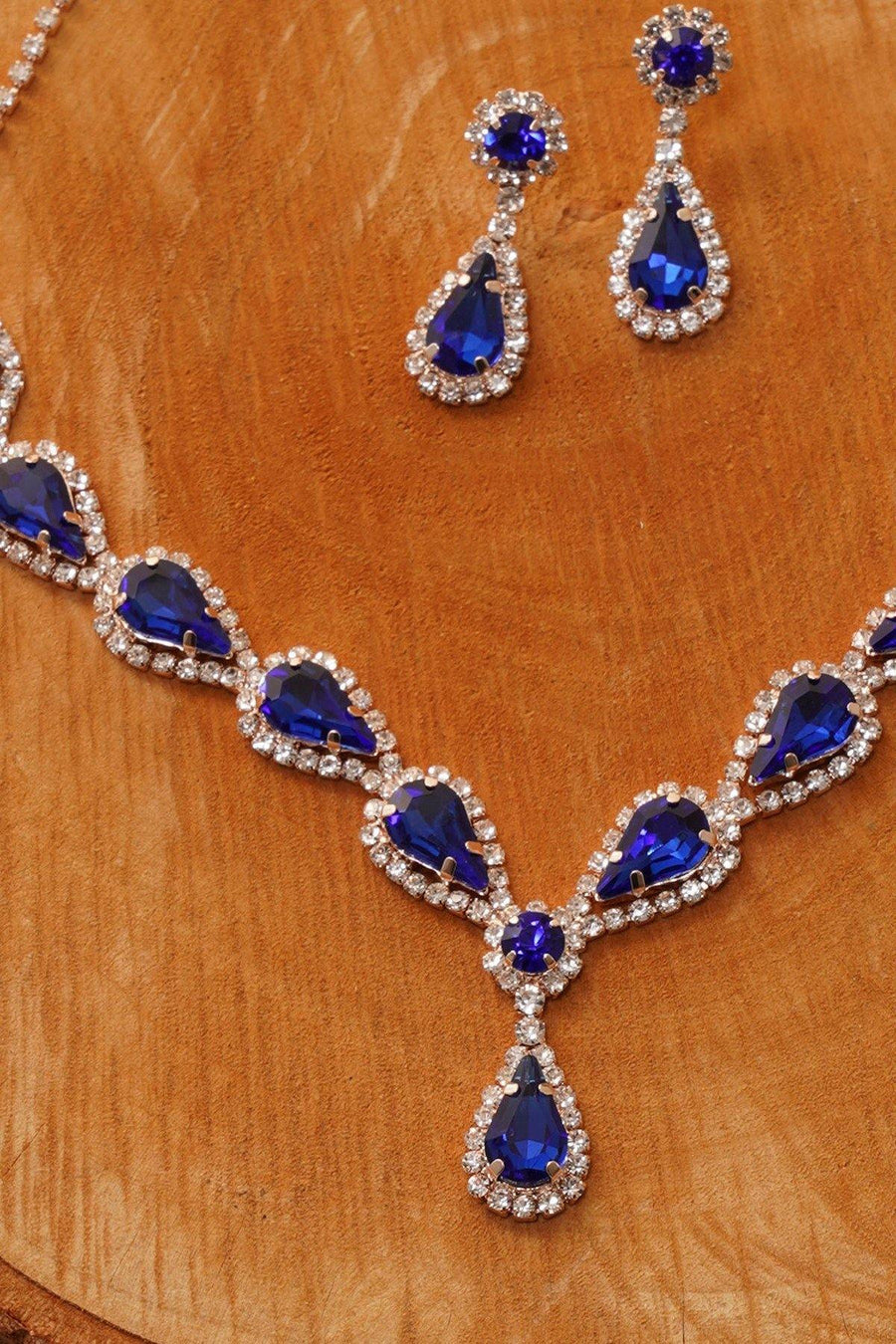 Wedding Rhinestone Necklace Set Bridal Jewelry - The Dress Outlet