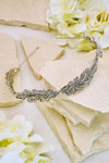 Wedding Silver Feather Rhinestones Bridal Headband - The Dress Outlet